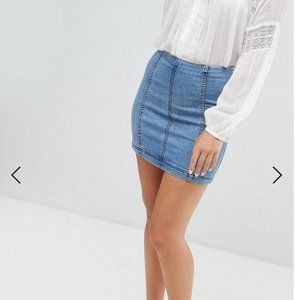 Free People Modern Femme Denim Mini Skirt